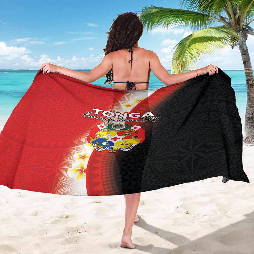 Tonga Emancipation Day Sarong Tongan Ngatu Pattern With Plumeria