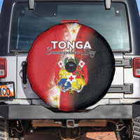 Tonga Emancipation Day Spare Tire Cover Tongan Ngatu Pattern With Plumeria