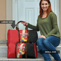 Tonga Emancipation Day Travel Bag Tongan Ngatu Pattern With Plumeria