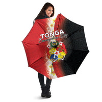 Tonga Emancipation Day Umbrella Tongan Ngatu Pattern With Plumeria