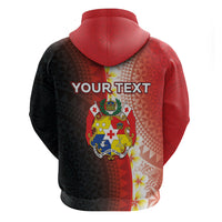 Personalised Tonga Emancipation Day Zip Hoodie Tongan Ngatu Pattern With Plumeria