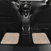 Tonga Ngatu Motifs Car Mats With Coat Of Arms Beige LT05 Set 2pcs - Back Beige - Polynesian Pride