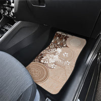 Tonga Ngatu Motifs Car Mats With Coat Of Arms Beige LT05 - Polynesian Pride