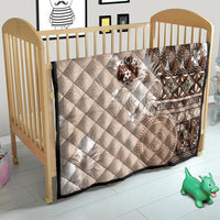Tonga Ngatu Motifs Quilt With Coat Of Arms Beige LT05 - Polynesian Pride