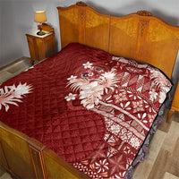 Tonga Ngatu Motifs Quilt With Coat Of Arms Red