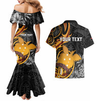 Personalised Papua New Guinea Couples Matching Mermaid Dress and Hawaiian Shirt Happy 50th Independence Anniversary LT05 - Polynesian Pride