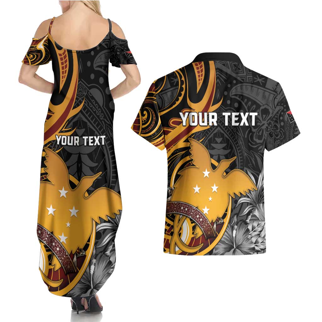Personalised Papua New Guinea Couples Matching Summer Maxi Dress and Hawaiian Shirt Happy 50th Independence Anniversary LT05 - Polynesian Pride
