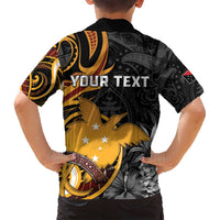 Personalised Papua New Guinea Family Matching Off Shoulder Maxi Dress and Hawaiian Shirt Happy 50th Independence Anniversary LT05 - Polynesian Pride