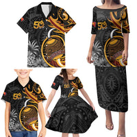 Personalised Papua New Guinea Family Matching Puletasi and Hawaiian Shirt Happy 50th Independence Anniversary LT05 - Polynesian Pride