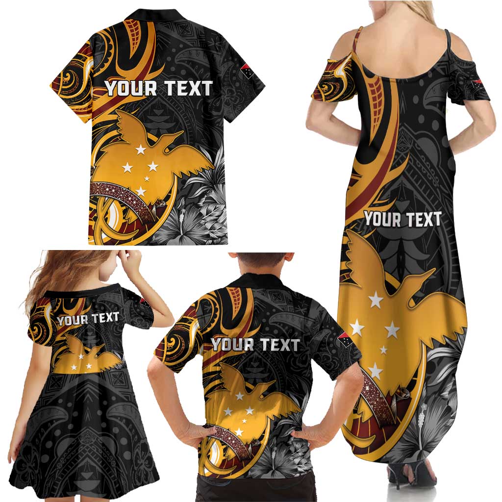 Personalised Papua New Guinea Family Matching Summer Maxi Dress and Hawaiian Shirt Happy 50th Independence Anniversary LT05 - Polynesian Pride