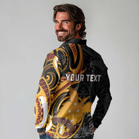 Personalised Papua New Guinea Long Sleeve Polo Shirt Happy 50th Independence Anniversary - Polynesian Pride