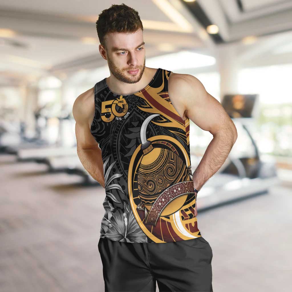Personalised Papua New Guinea Men Tank Top Happy 50th Independence Anniversary - Polynesian Pride
