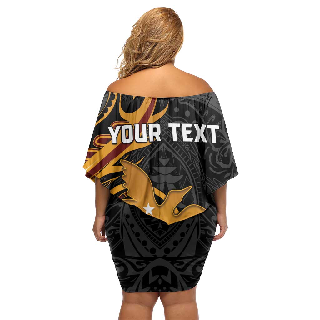 Personalised Papua New Guinea Off Shoulder Short Dress Happy 50th Independence Anniversary - Polynesian Pride