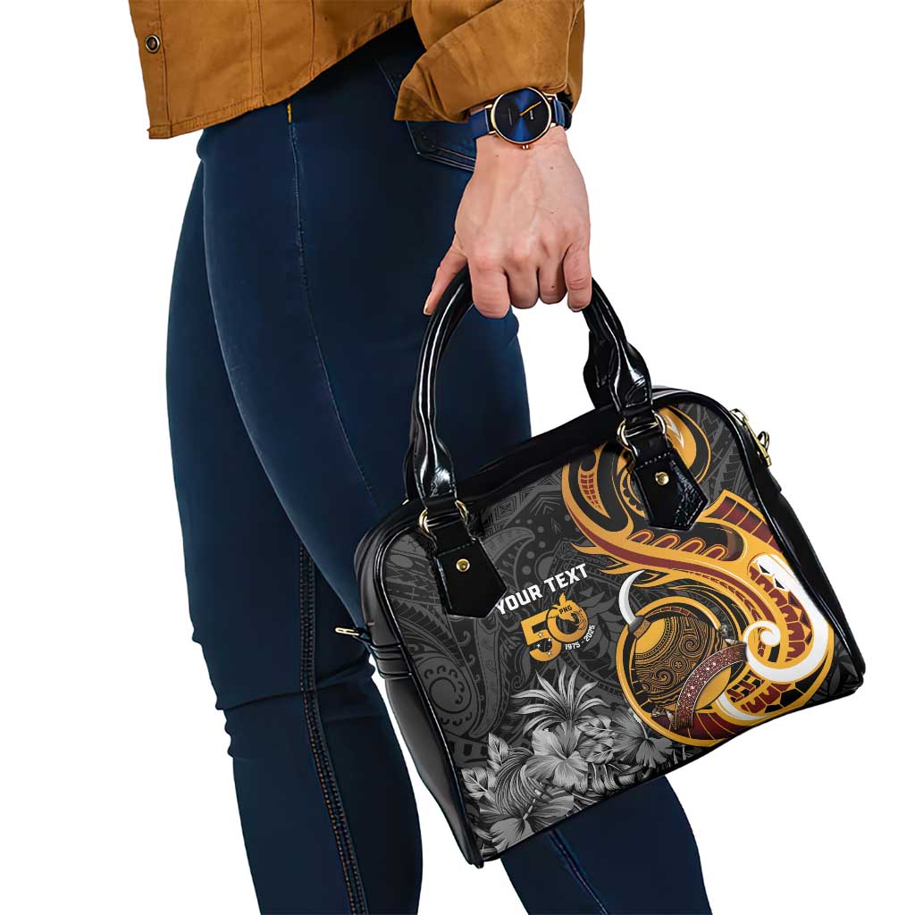 Personalised Papua New Guinea Shoulder Handbag Happy 50th Independence Anniversary - Polynesian Pride