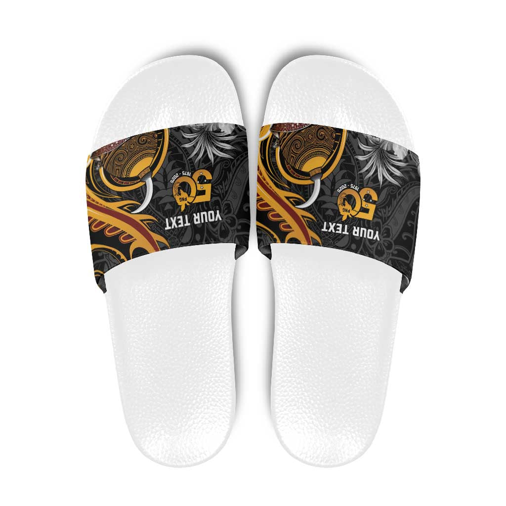 Papua New Guinea Slide Sandals Happy 50th Independence Anniversary - Polynesian Pride