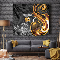 Personalised Papua New Guinea Tapestry Happy Independence Day LT05 Black - Polynesian Pride
