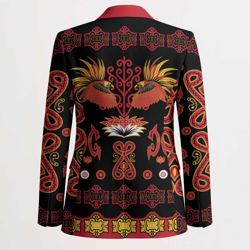 Papua Batik Motif Blazer Papua Spirit Black Version - Polynesian Pride
