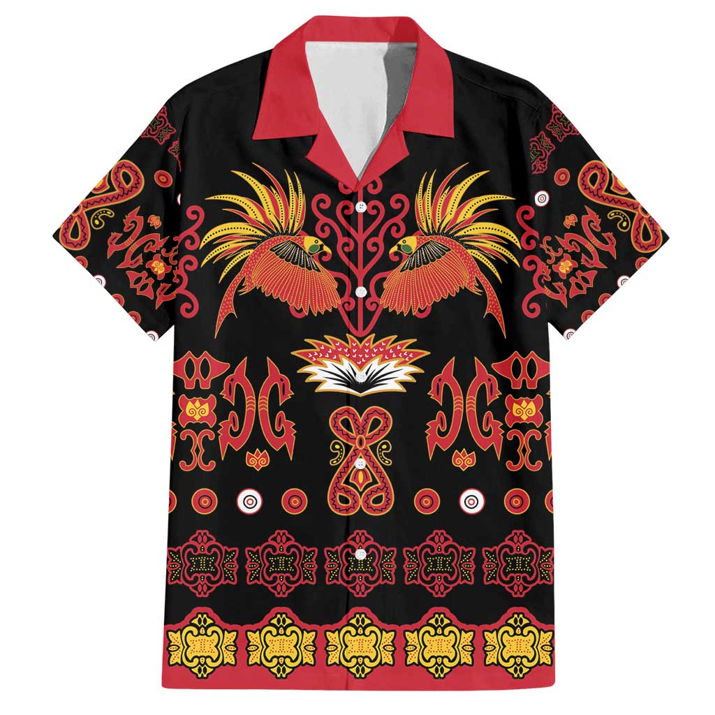 Papua Batik Motif Family Matching Puletasi and Hawaiian Shirt Papua Spirit Black Version LT05 Dad's Shirt - Short Sleeve Black - Polynesian Pride