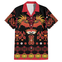 Papua Batik Motif Family Matching Summer Maxi Dress and Hawaiian Shirt Papua Spirit Black Version LT05 Dad's Shirt - Short Sleeve Black - Polynesian Pride