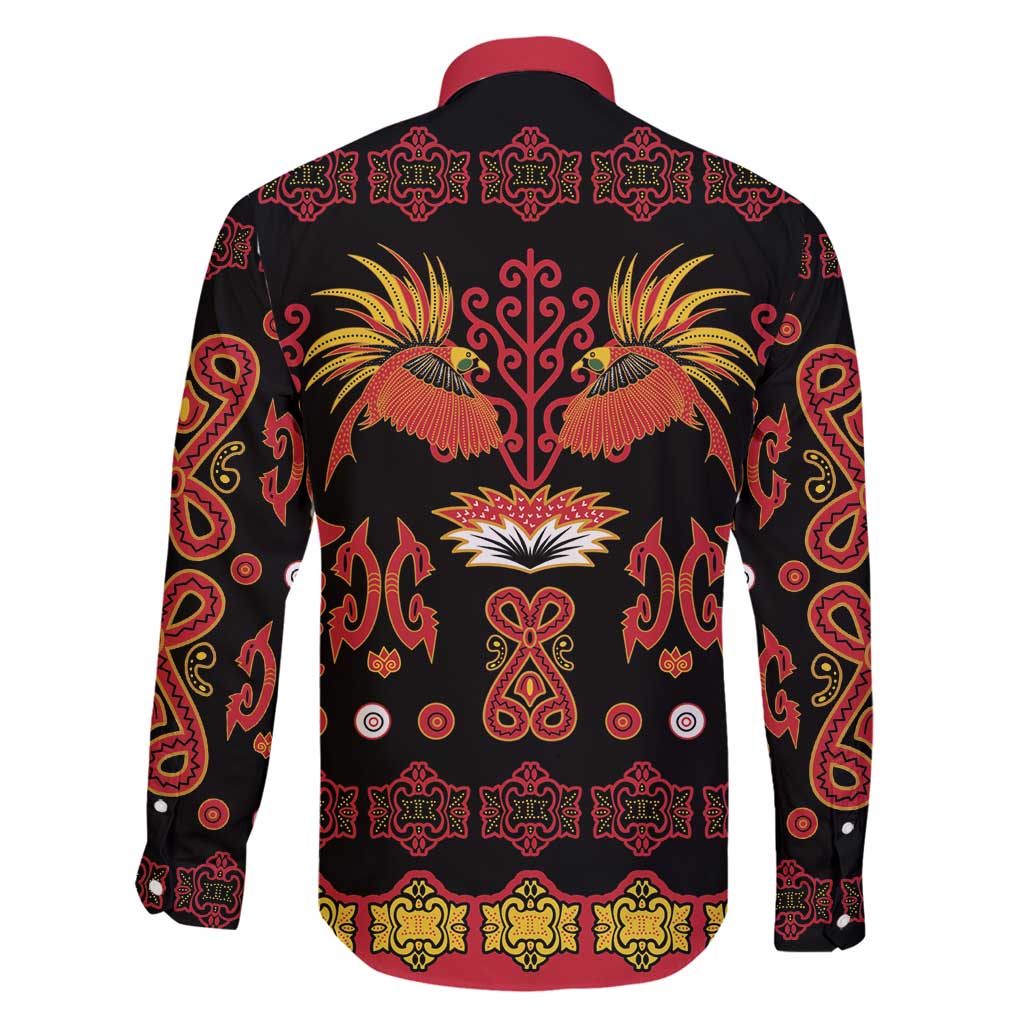 Papua Batik Motif Family Matching Summer Maxi Dress and Hawaiian Shirt Papua Spirit Black Version LT05 - Polynesian Pride