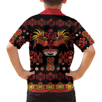Papua Batik Motif Family Matching Tank Maxi Dress and Hawaiian Shirt Papua Spirit Black Version LT05 - Polynesian Pride