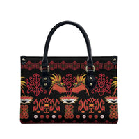 Papua Batik Motif Leather Bag Papua Spirit Black Version LT05 - Polynesian Pride