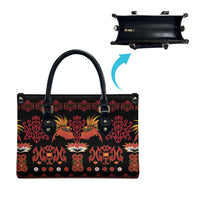 Papua Batik Motif Leather Bag Papua Spirit Black Version LT05 - Polynesian Pride