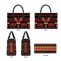 Papua Batik Motif Leather Bag Papua Spirit Black Version LT05 - Polynesian Pride