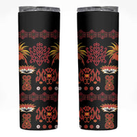 Papua Batik Motif Skinny Tumbler Papua Spirit Black Version LT05 Black - Polynesian Pride