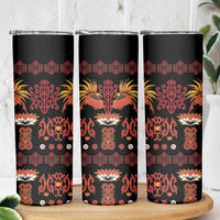 Papua Batik Motif Skinny Tumbler Papua Spirit Black Version LT05 - Polynesian Pride