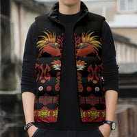 Papua Batik Motif Sleeveless Puffer Jacket Papua Spirit Black Version - Polynesian Pride