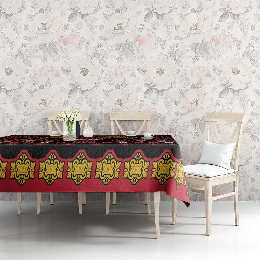Papua Batik Motif Tablecloth Papua Spirit Black Version - Polynesian Pride