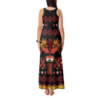 Papua Batik Motif Tank Maxi Dress Papua Spirit Black Version - Polynesian Pride