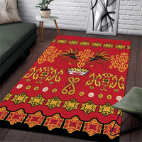 Papua Batik Motif Area Rug Papua Spirit Red Version LT05 Red - Polynesian Pride