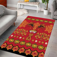 Papua Batik Motif Area Rug Papua Spirit Red Version LT05 - Polynesian Pride