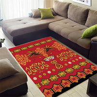 Papua Batik Motif Area Rug Papua Spirit Red Version LT05 - Polynesian Pride