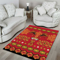 Papua Batik Motif Area Rug Papua Spirit Red Version LT05 - Polynesian Pride