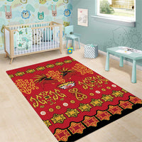 Papua Batik Motif Area Rug Papua Spirit Red Version LT05 - Polynesian Pride