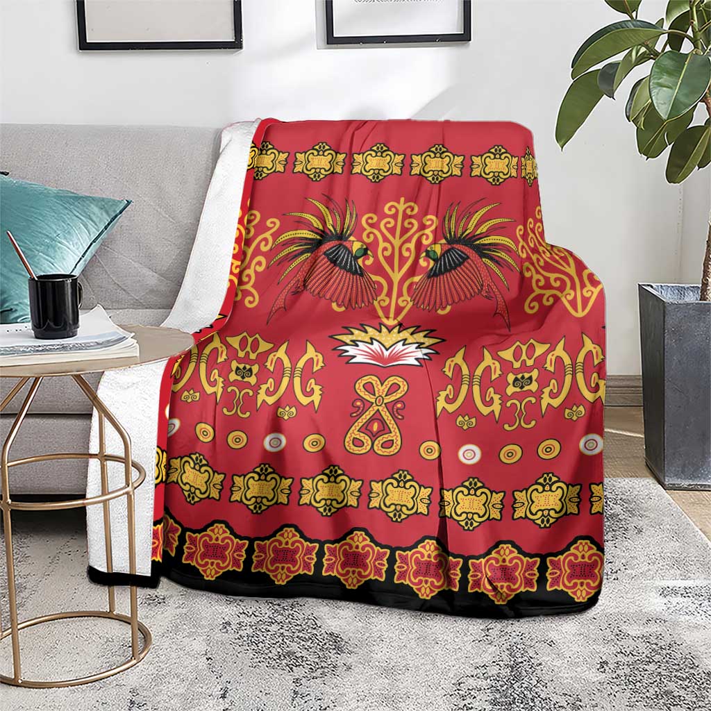 Papua Batik Motif Blanket Papua Spirit Red Version - Polynesian Pride