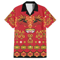 Papua Batik Motif Family Matching Short Sleeve Bodycon Dress and Hawaiian Shirt Papua Spirit Red Version LT05 Dad's Shirt - Short Sleeve Red - Polynesian Pride