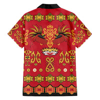 Papua Batik Motif Family Matching Tank Maxi Dress and Hawaiian Shirt Papua Spirit Red Version LT05 - Polynesian Pride
