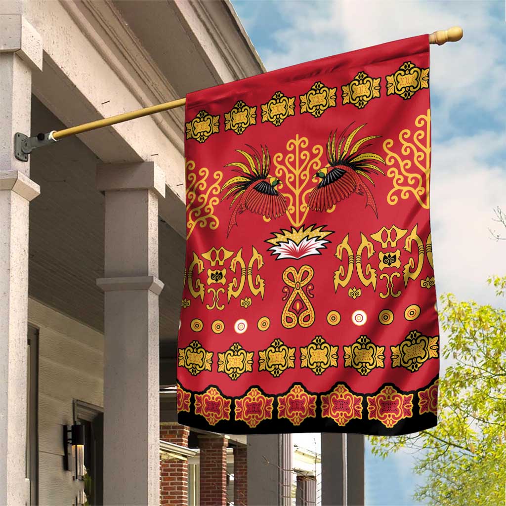 Papua Batik Motif Garden Flag Papua Spirit Red Version - Polynesian Pride