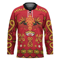 Papua Batik Motif Hockey Jersey Papua Spirit Red Version - Polynesian Pride