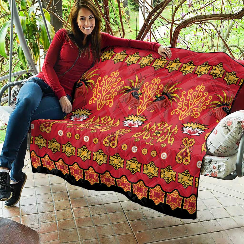 Papua Batik Motif Quilt Papua Spirit Red Version - Polynesian Pride