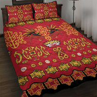 Papua Batik Motif Quilt Bed Set Papua Spirit Red Version LT05 Red - Polynesian Pride