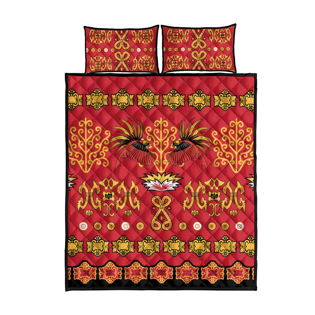 Papua Batik Motif Quilt Bed Set Papua Spirit Red Version LT05 - Polynesian Pride