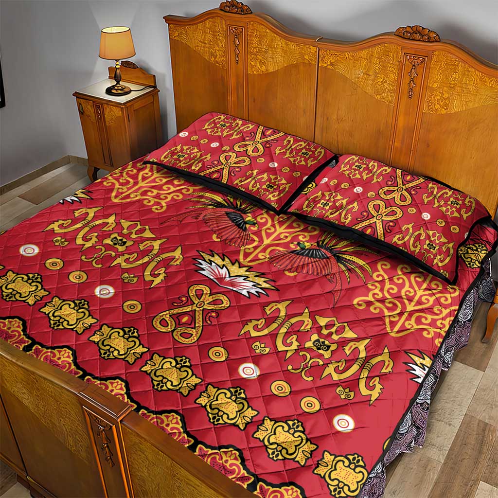 Papua Batik Motif Quilt Bed Set Papua Spirit Red Version LT05 - Polynesian Pride