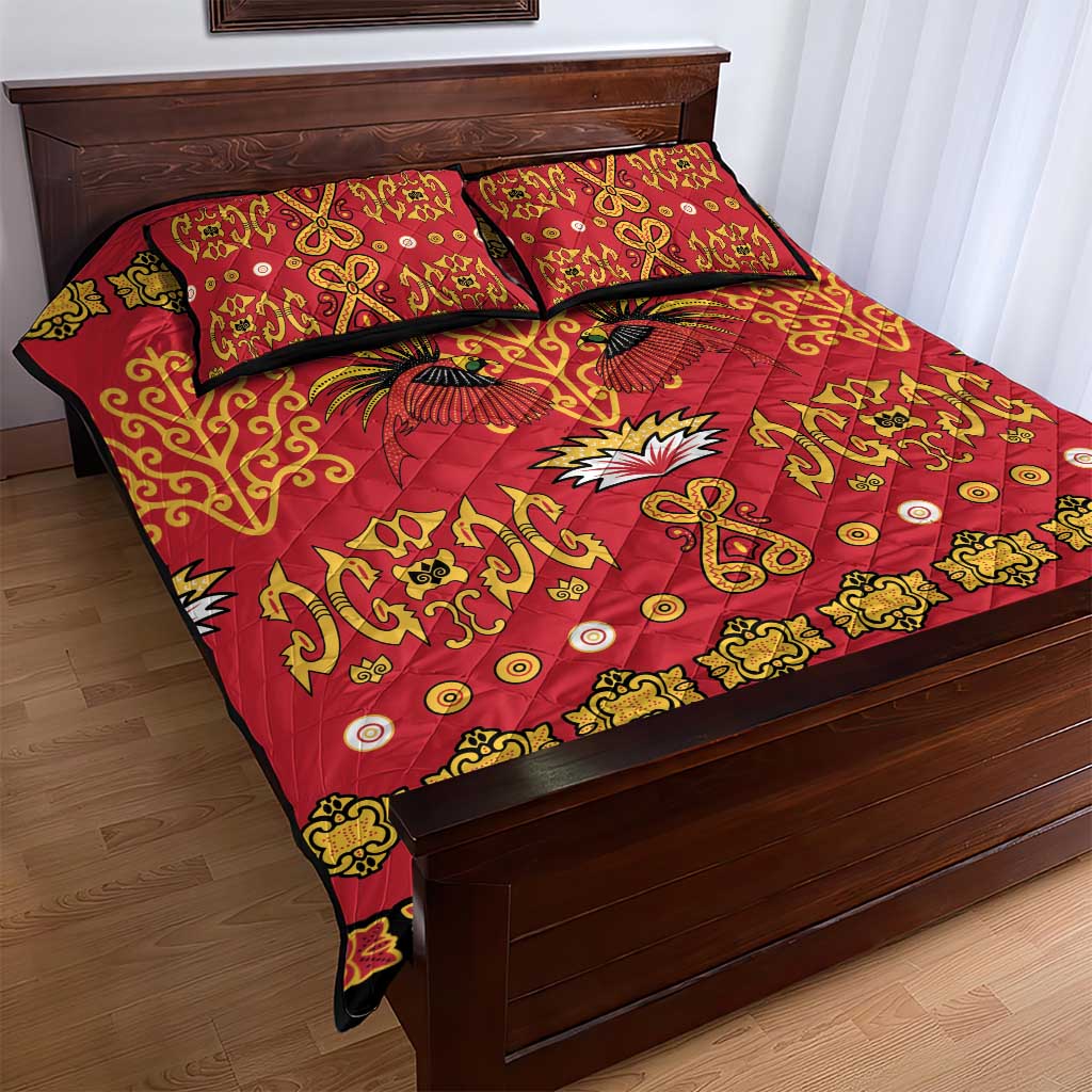 Papua Batik Motif Quilt Bed Set Papua Spirit Red Version LT05 - Polynesian Pride