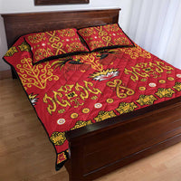 Papua Batik Motif Quilt Bed Set Papua Spirit Red Version LT05 - Polynesian Pride