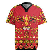 Papua Batik Motif Rugby Jersey Papua Spirit Red Version LT05 Red - Polynesian Pride